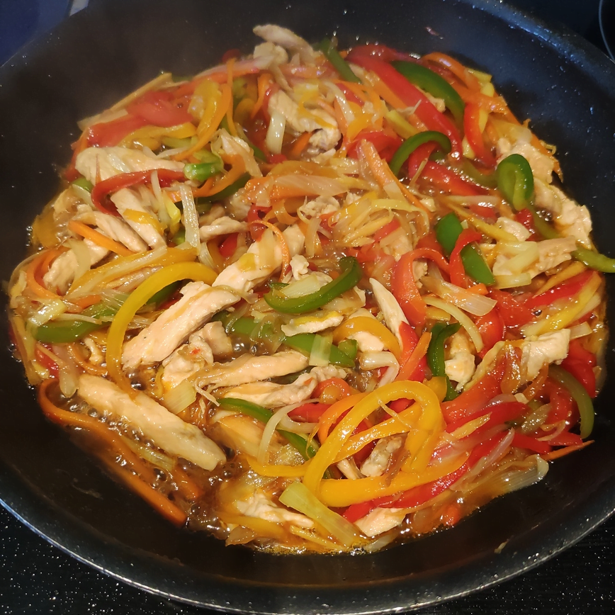 receta pollo con salsa de soja y verduras